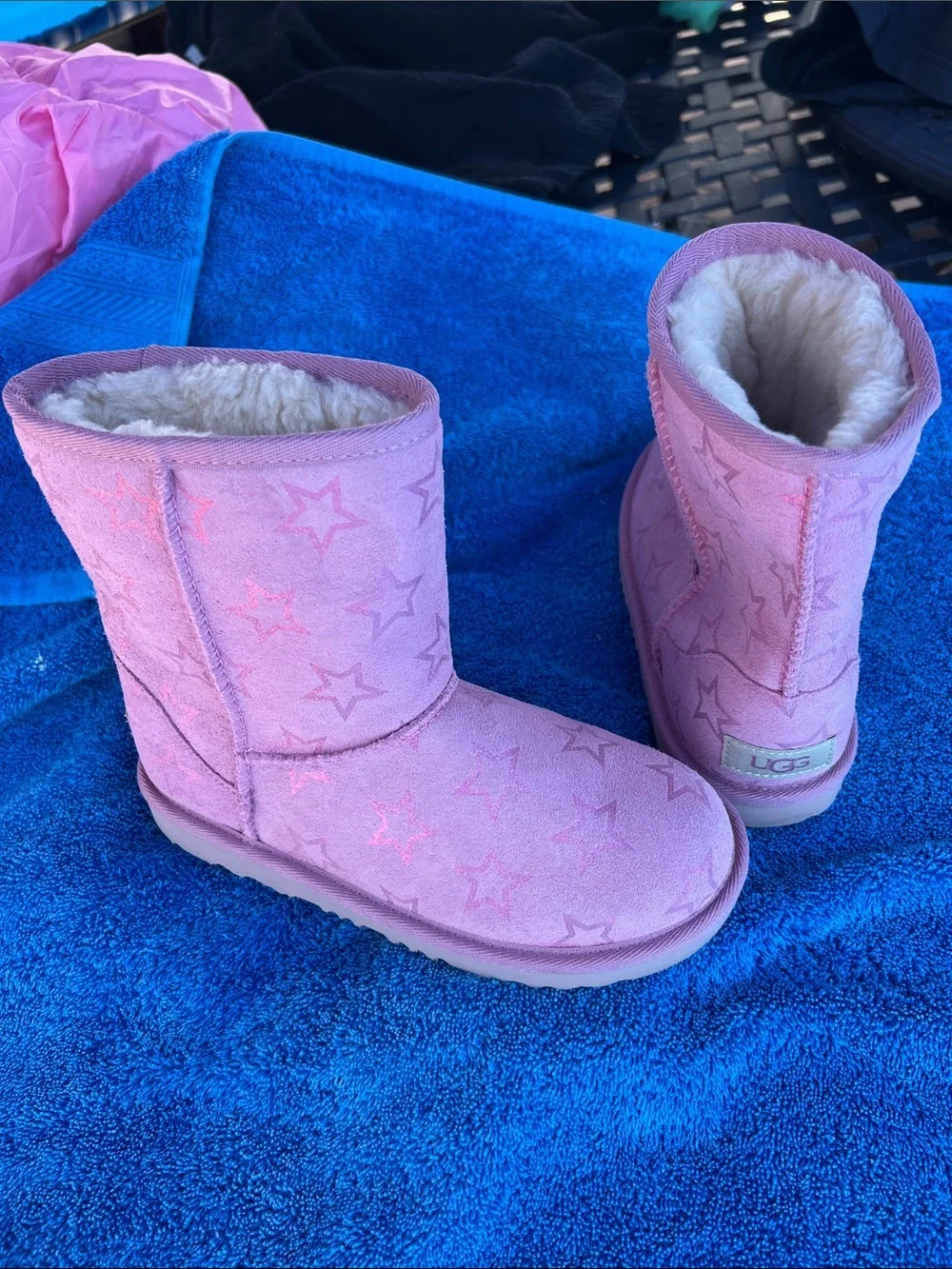UGG Pink Star Suede Short Boots